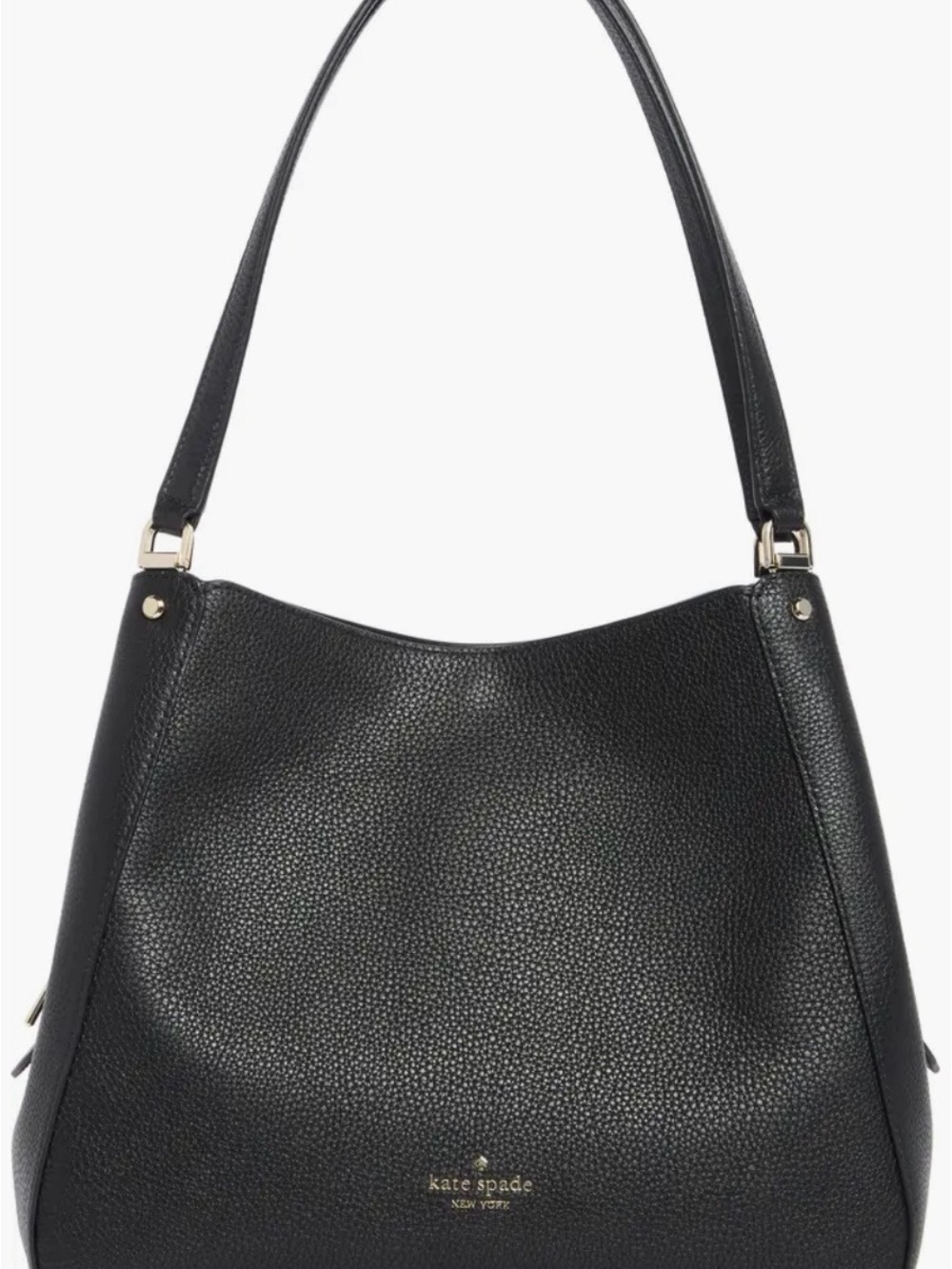 kate spade Black Pebbled Leather Shoulder Bag with Gold Hardware - Picture 2 of 12